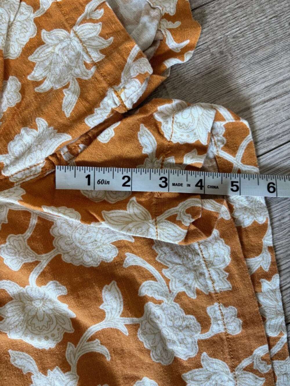 Briggs Linen Blend Floral High Waist Pull On Shorts Orange Womens Medium Boho - Picture 7 of 11